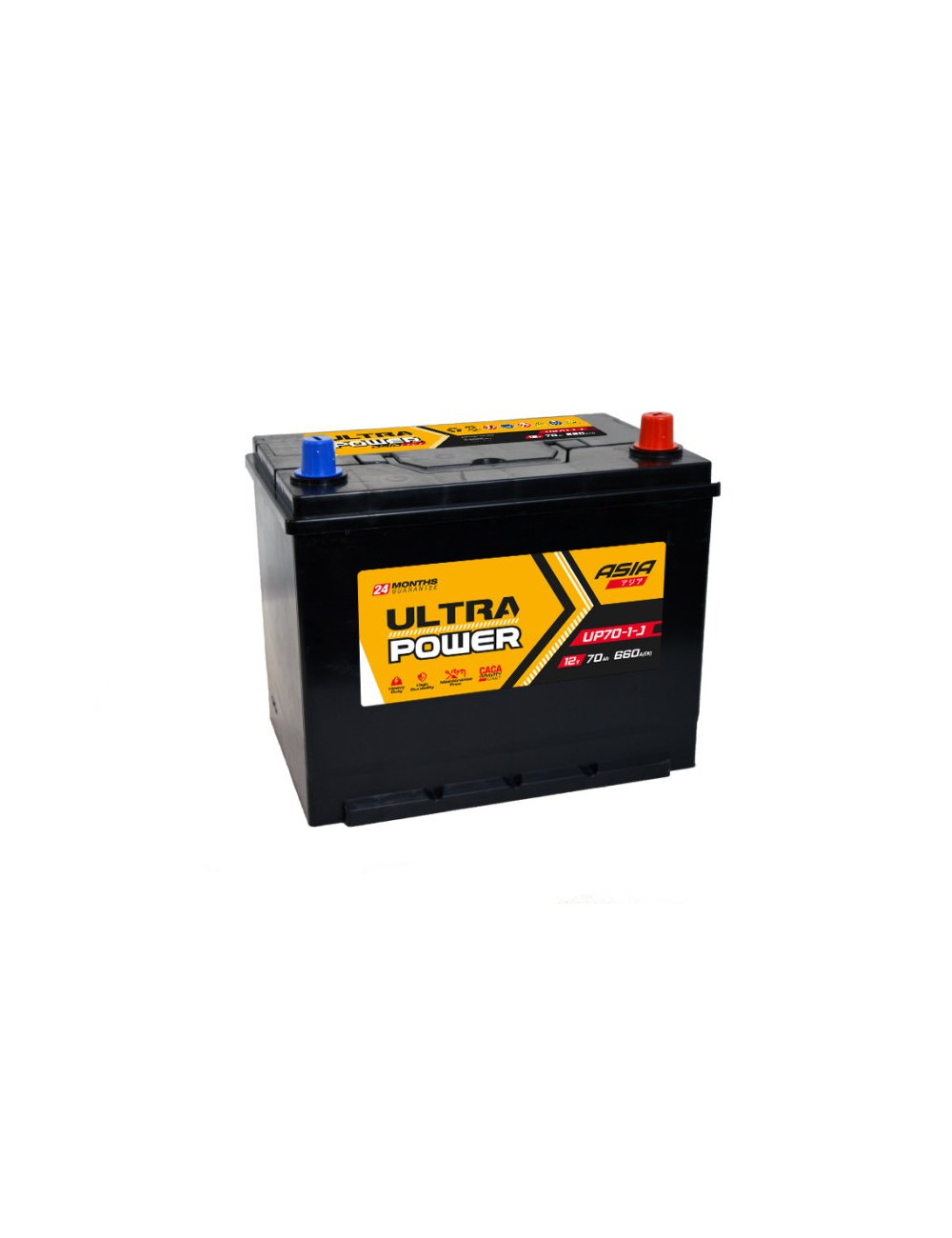 Ultra Power Asia 70Ah 660A P+ 12V Akumulator UP-70-1-J