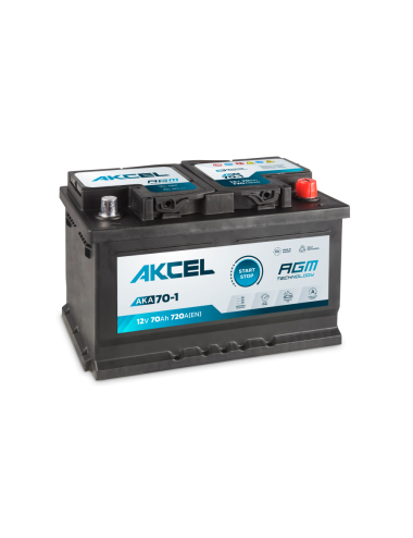 Akcel AGM 70Ah 720A P+ 12V Akumulator AKA-70-1