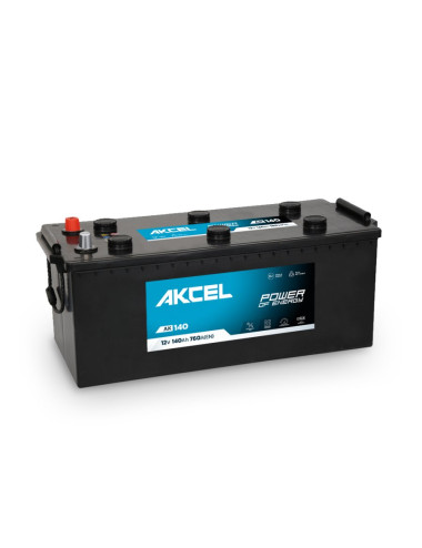 Akcel ciężarowe 140Ah 760A ETN 3 12V Akumulator AK-140