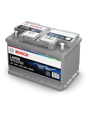 Akumulator Bosch 70Ah LA008 AGM Dual Purpose do łodzi i kampera