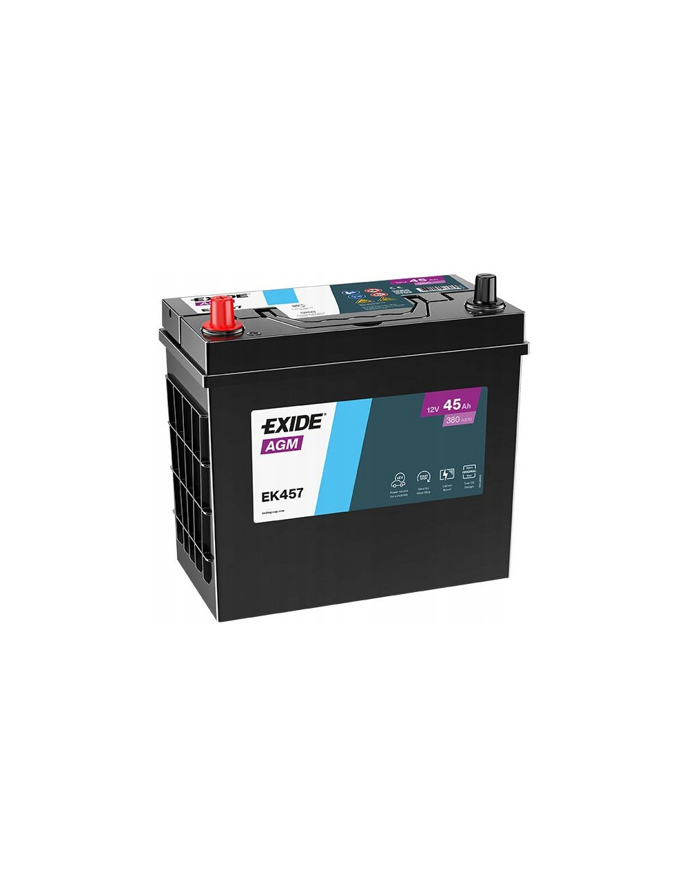 EXIDE 45Ah 380A EK457 AGM HJ-S46B24R Akumulator Toyota RAV IV Auris Hybrid