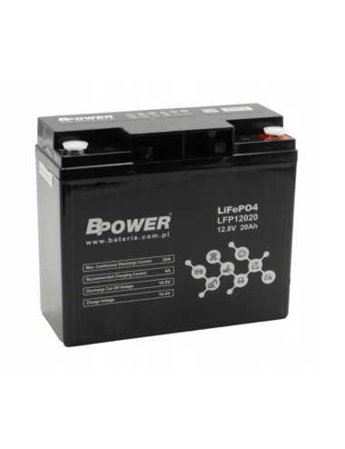 BPOWER LiFePO4 20Ah akumulator Litowy 17ah 18Ah NP NPW 6000 cykli 2,2kg