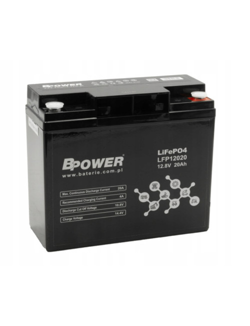 BPOWER LiFePO4 20Ah akumulator Litowy 17ah 18Ah NP NPW 6000 cykli 2,2kg