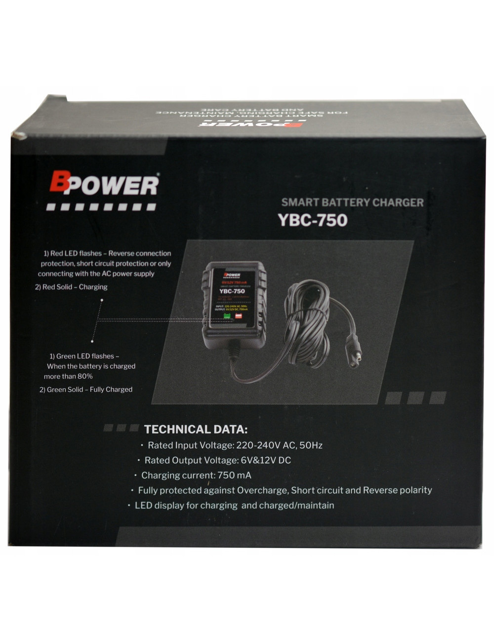 BPower Ładowarka akumulatorów motocyklowych z podtrzymaniem 6V 12V AGM GEL