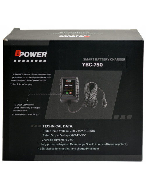 BPower Ładowarka akumulatorów motocyklowych z podtrzymaniem 6V 12V AGM GEL