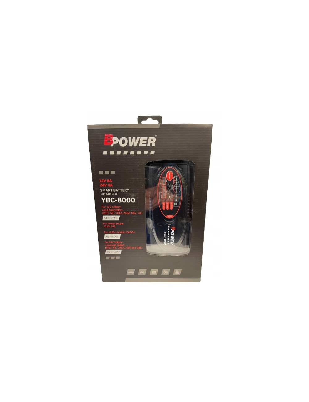 BPower Ładowarka do akumulatorów automatyczna 12V 24V AGM EFB GEL LiFePO4