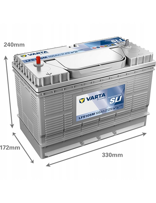 VARTA 105Ah 800A LFS105M PROF. SLI MARINE akumulator do łodzi motorówek