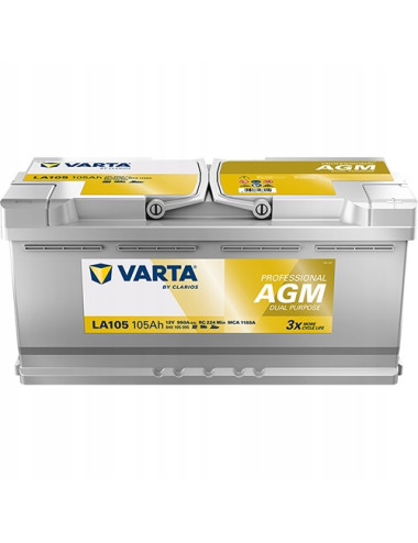 Akumulator VARTA 105Ah LA105 AGM Professional do Łodzi Kampera podtrzymania