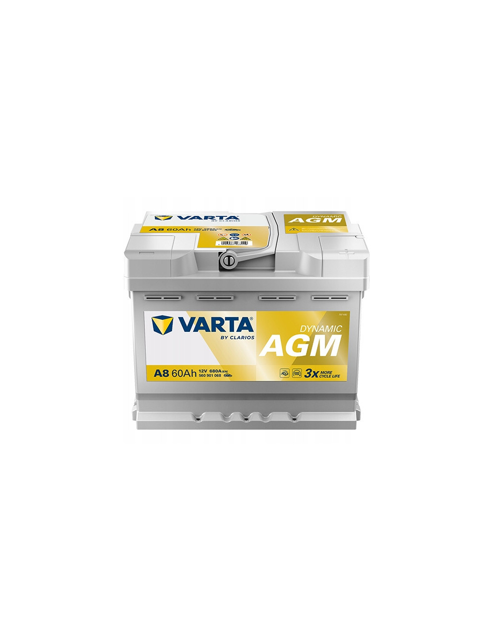 VARTA 60Ah 680A Silver Dynamic A8 AGM P+ 12V Akumulator 242x175x190 2025r