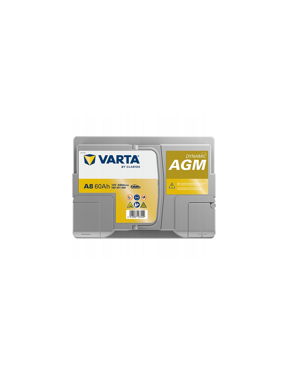 VARTA 60Ah 680A Silver Dynamic A8 AGM P+ 12V Akumulator 242x175x190 2025r
