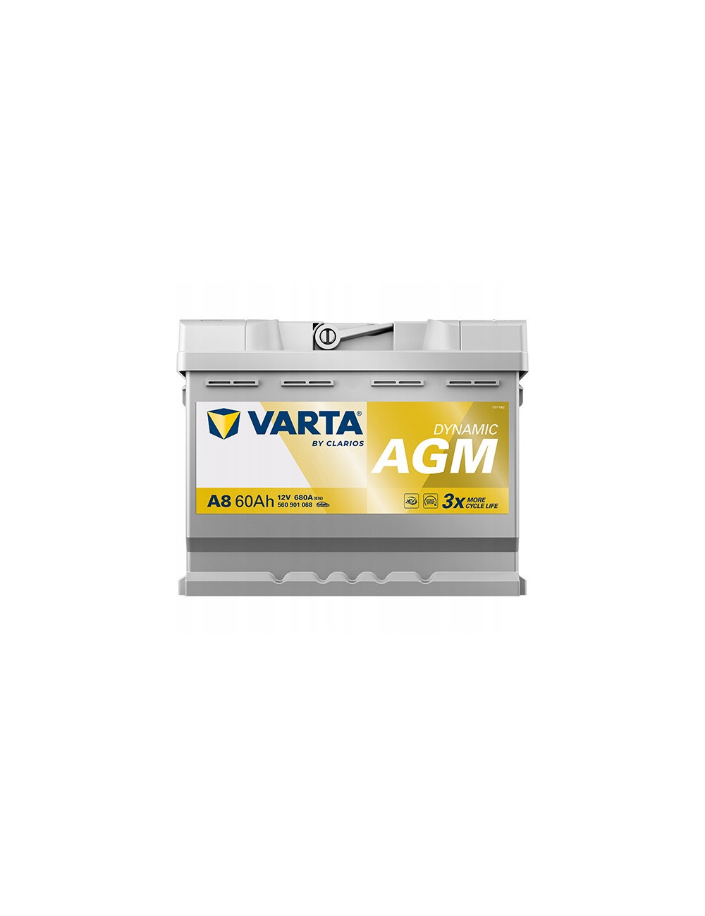 VARTA 60Ah 680A Silver Dynamic A8 AGM P+ 12V Akumulator 242x175x190 2025r