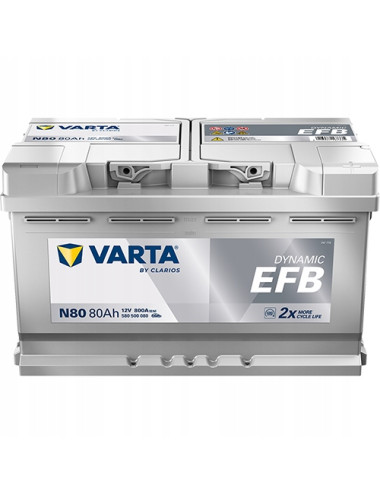 VARTA 80Ah 800A N80 EFB P+ Akumulator Opel Insignia Jeep Cherokee BMW X3 X5