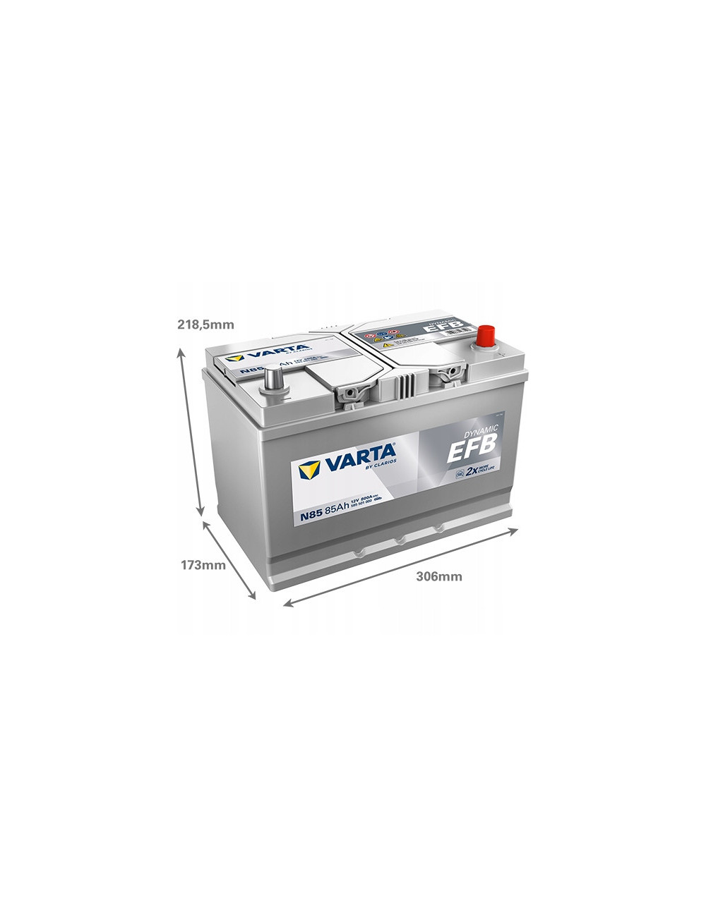 VARTA 85Ah 800A N85 EFB P+ Akumulator D31 335 Mitsubishi ASX Toyota Mazda 6