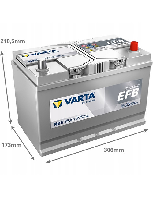VARTA 85Ah 800A N85 EFB P+ Akumulator D31 335 Mitsubishi ASX Toyota Mazda 6