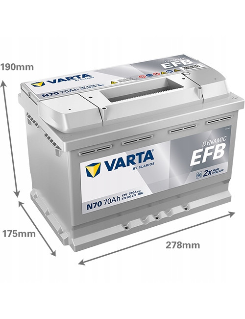 VARTA 70Ah 760A Dynamic EFB N70 12V Akumulator AUDI SEAT VW 2.0TDI 1.6TDI
