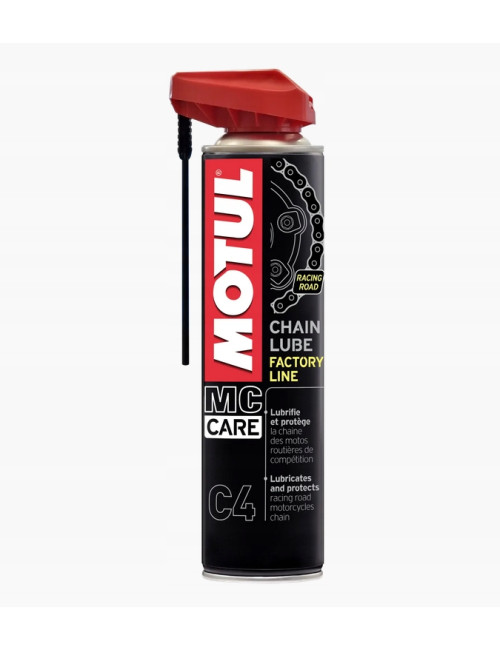 MOTUL C4 CHAIN LUBE FACTORY LINE smar do łańcucha motocykli wyścigowych 0,4