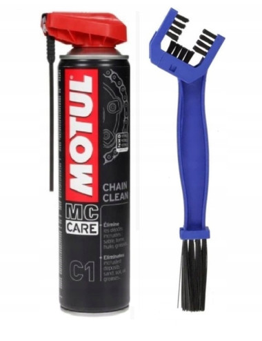 MOTUL C1 ze szczotką do czyszczenia smaru z łańcucha motocyklowego 400ml
