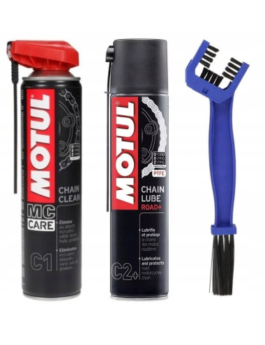 MOTUL zestaw do smarowania czyszczenia łańcucha w motocyklu C2+ C1 Szczotka