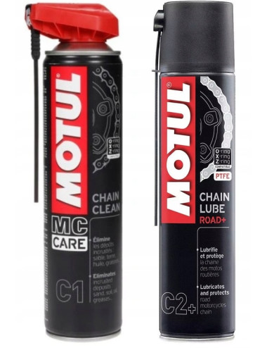 MOTUL zestaw do Smarowania czyszczenia łańcucha motocyklowego C2+ C1 Chain