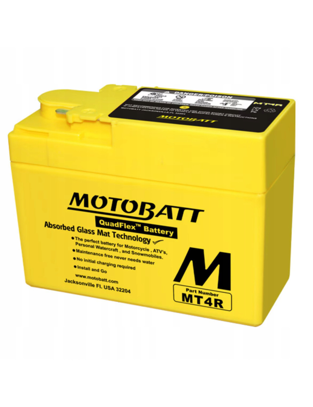 Akumulator motocyklowy MOTOBATT MT4R 2,5Ah 45A AGM YTR4ABS YTR4A-BS