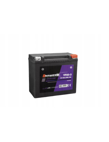 Akumulator BPower YP20-3 18Ah 330A Excellent AGM GYZ20L YTX20L-BS YTX20HL
