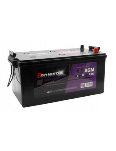 BPOWER 210Ah 1200A Excellent 632 AGM 12V Akumulator Cargo Ciężarowy TIR BUS