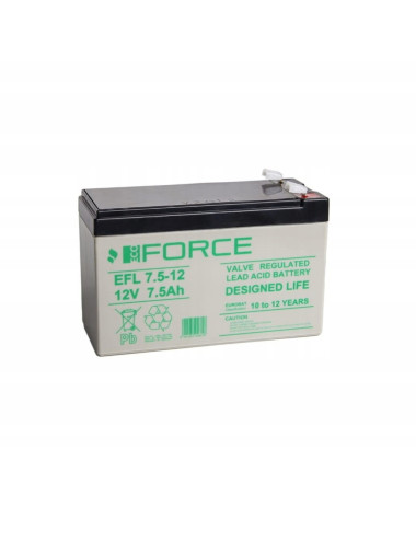 ECOFORCE EFL7.5-12 7,5Ah 12V AGM T2 akumulator do UPS