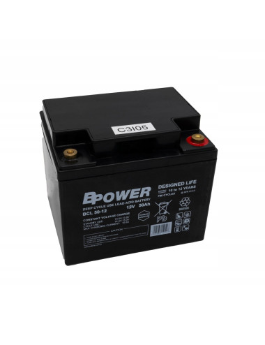 BPOWER 50Ah BCL50-12 Akumulator 12V praca cykliczna 700cykli DEEP-CYCLE