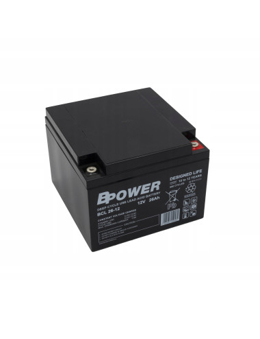 BPOWER 26Ah BCL26-12 Akumulator 12V praca cykliczna 700cykli DEEP-CYCLE