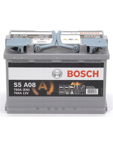 BOSCH 70Ah 760A S5A08 AGM P+ Akumulator START STOP AUDI A3 A4 S3 A5