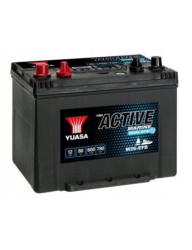 YUASA 80Ah 600A M26-EFB EFB L+ 12V Akumulator Marine do Łodzi Motorówki